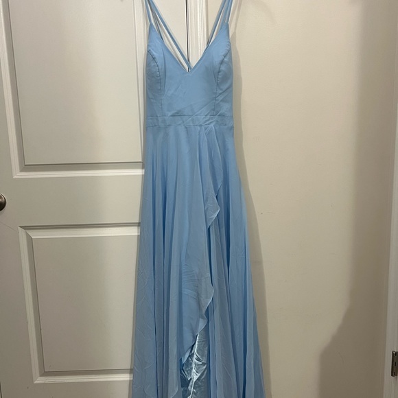Faviana Blue Ruffle Skirt Gown Size 16 US $328 - Picture 2 of 10